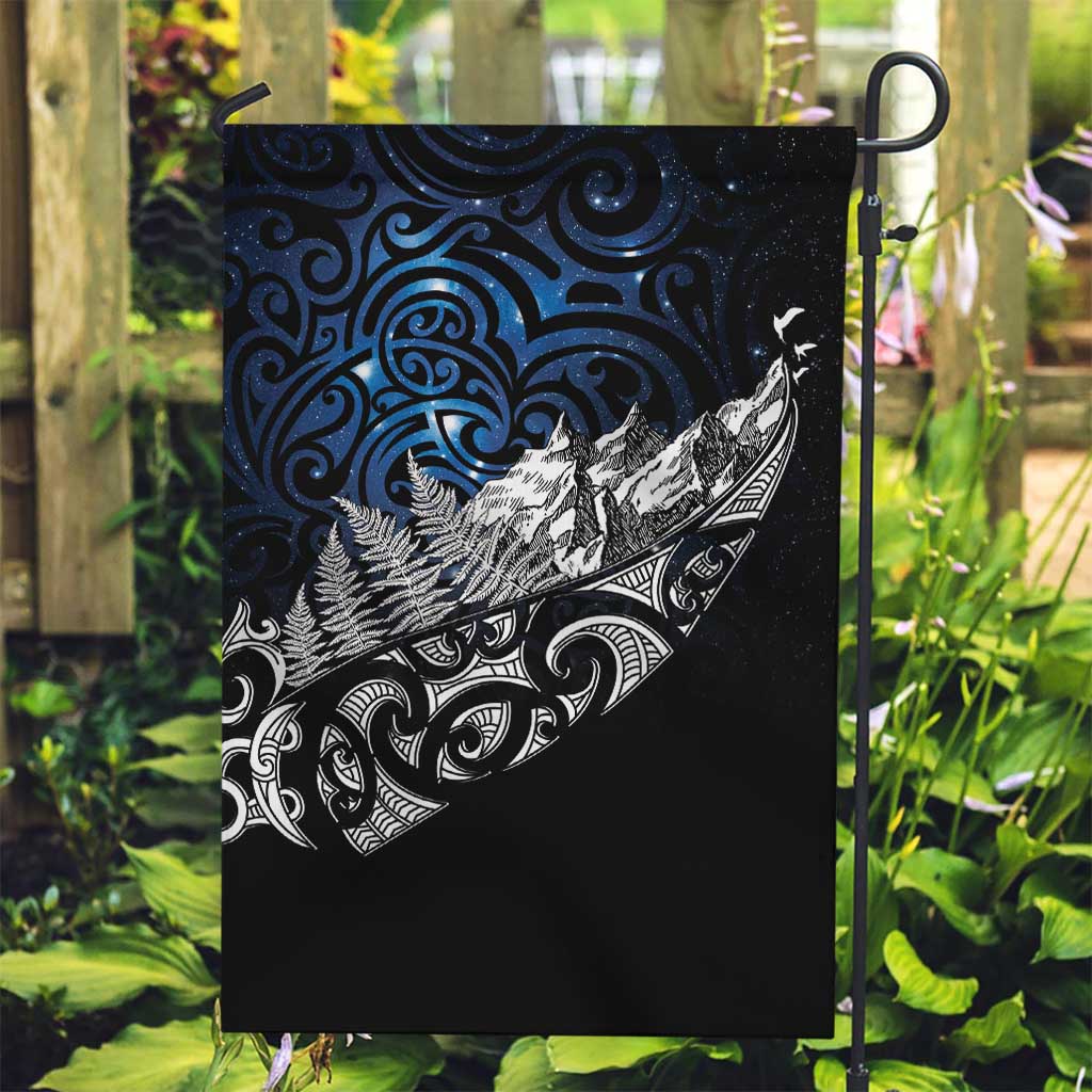 Maori Matariki Garden Flag Landscape Styled Fern - Galaxy
