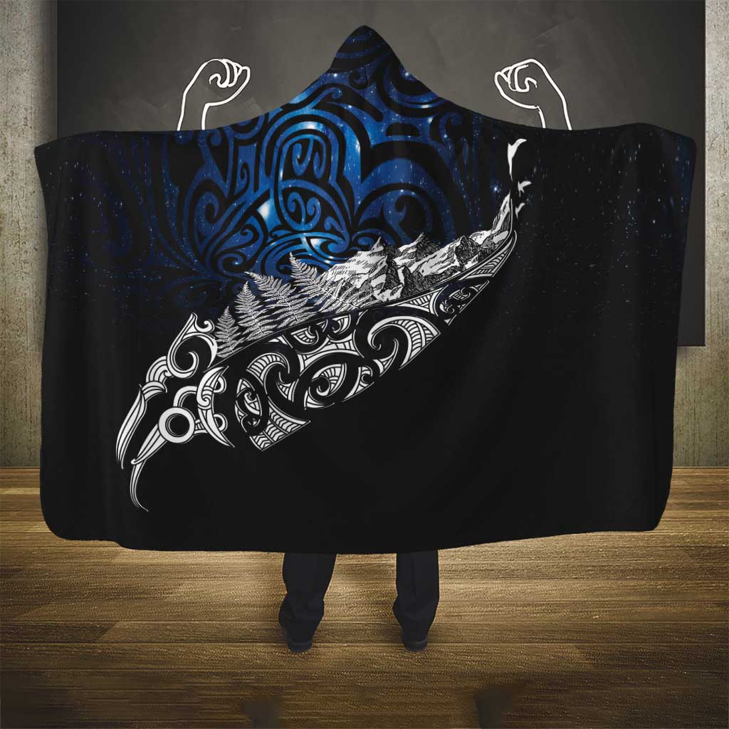 Maori Matariki Hooded Blanket Landscape Styled Fern - Galaxy