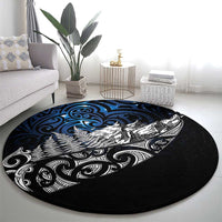 Maori Matariki Round Carpet Landscape Styled Fern - Galaxy