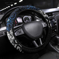 Maori Matariki Steering Wheel Cover Landscape Styled Fern - Galaxy LT7 Universal Fit Black - Polynesian Pride