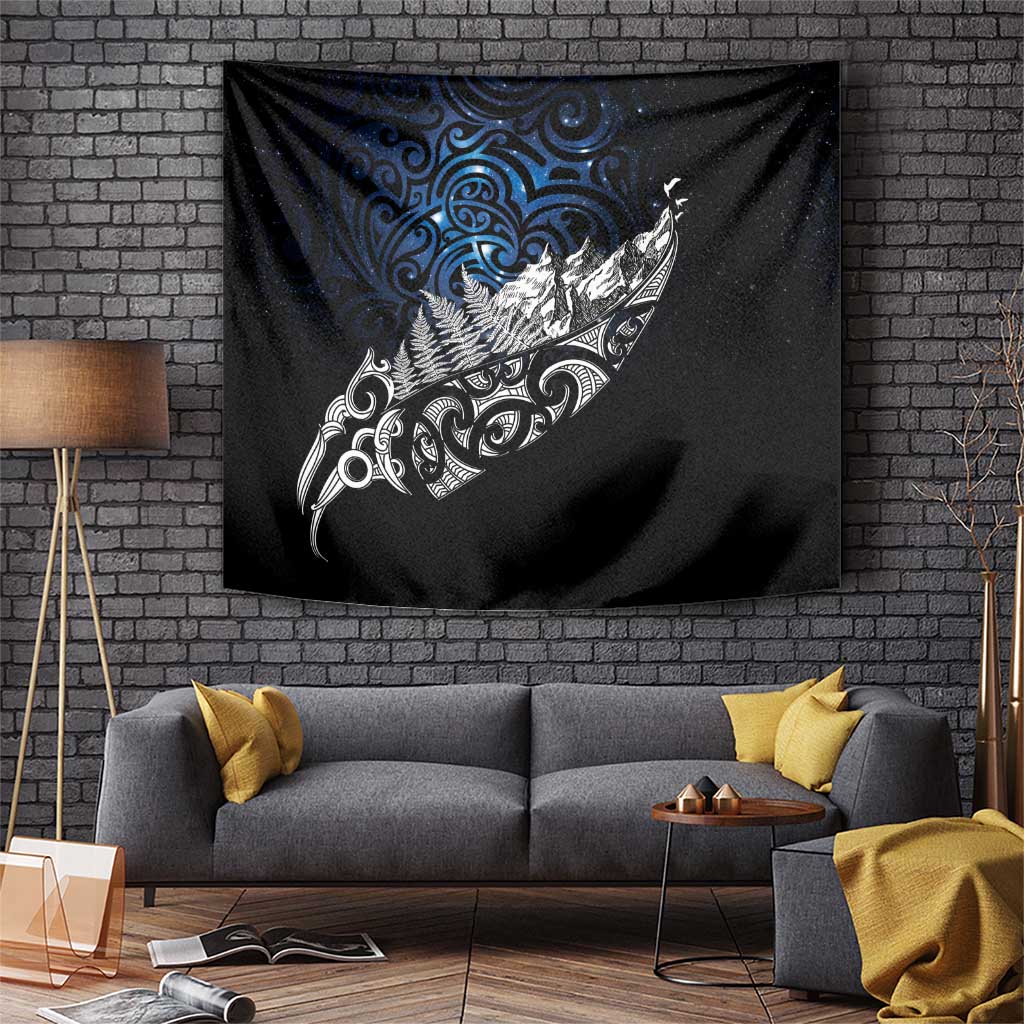 Maori Matariki Tapestry Landscape Styled Fern - Galaxy LT7 Black - Polynesian Pride