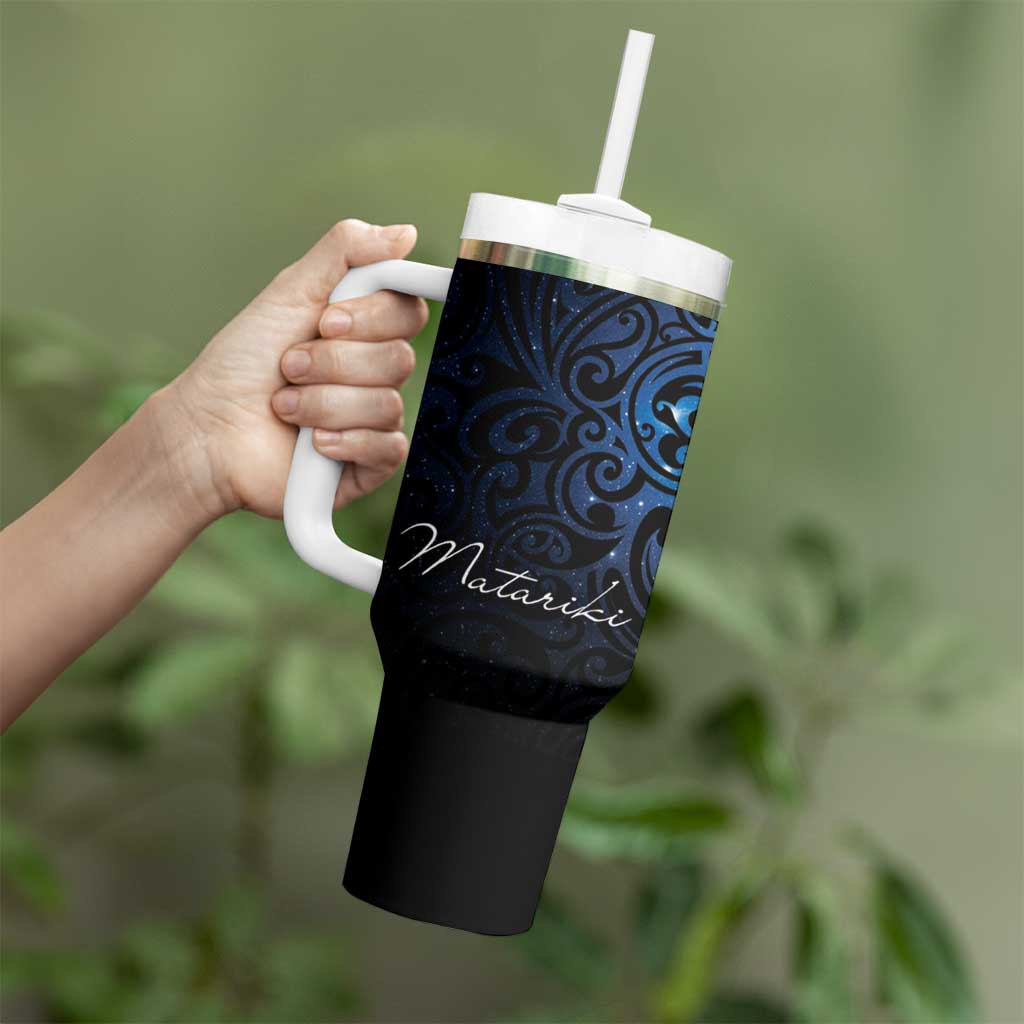 Maori Matariki Tumbler With Handle Landscape Styled Fern - Galaxy
