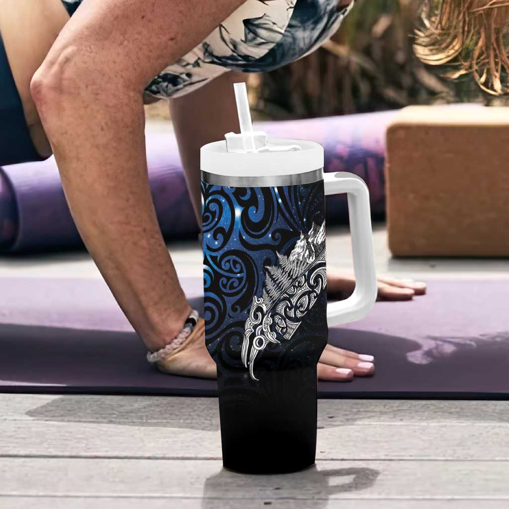 Maori Matariki Tumbler With Handle Landscape Styled Fern - Galaxy