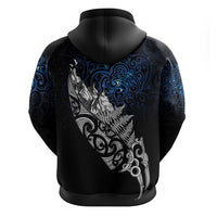 Maori Matariki Zip Hoodie Landscape Styled Fern - Galaxy