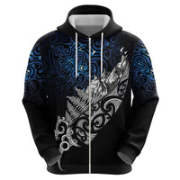 Maori Matariki Zip Hoodie Landscape Styled Fern - Galaxy