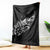 Maori Matariki Blanket Landscape Styled Fern - Monochrome