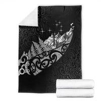 Maori Matariki Blanket Landscape Styled Fern - Monochrome