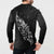 Maori Matariki Button Sweatshirt Landscape Styled Fern - Monochrome
