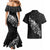 Maori Matariki Couples Matching Mermaid Dress and Hawaiian Shirt Landscape Styled Fern - Monochrome