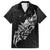 Maori Matariki Family Matching Long Sleeve Bodycon Dress and Hawaiian Shirt Landscape Styled Fern - Monochrome
