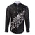 Maori Matariki Family Matching Long Sleeve Bodycon Dress and Hawaiian Shirt Landscape Styled Fern - Monochrome