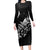 Maori Matariki Family Matching Long Sleeve Bodycon Dress and Hawaiian Shirt Landscape Styled Fern - Monochrome