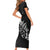 Maori Matariki Family Matching Short Sleeve Bodycon Dress and Hawaiian Shirt Landscape Styled Fern - Monochrome