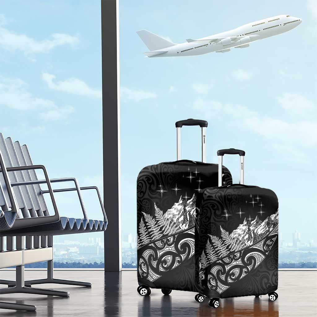 Maori Matariki Luggage Cover Landscape Styled Fern - Monochrome