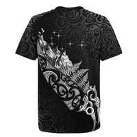 Maori Matariki Rugby Jersey Landscape Styled Fern - Monochrome