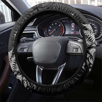 Maori Matariki Steering Wheel Cover Landscape Styled Fern - Monochrome LT7 - Polynesian Pride