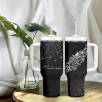Maori Matariki Tumbler With Handle Landscape Styled Fern - Monochrome