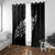 Maori Matariki Window Curtain Landscape Styled Fern - Monochrome