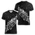 Maori Matariki Women V-Neck T-Shirt Landscape Styled Fern - Monochrome
