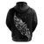 Maori Matariki Zip Hoodie Landscape Styled Fern - Monochrome