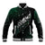 Maori Matariki Baseball Jacket Landscape Styled Fern - Paua Shell