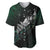 Maori Matariki Baseball Jersey Landscape Styled Fern - Paua Shell