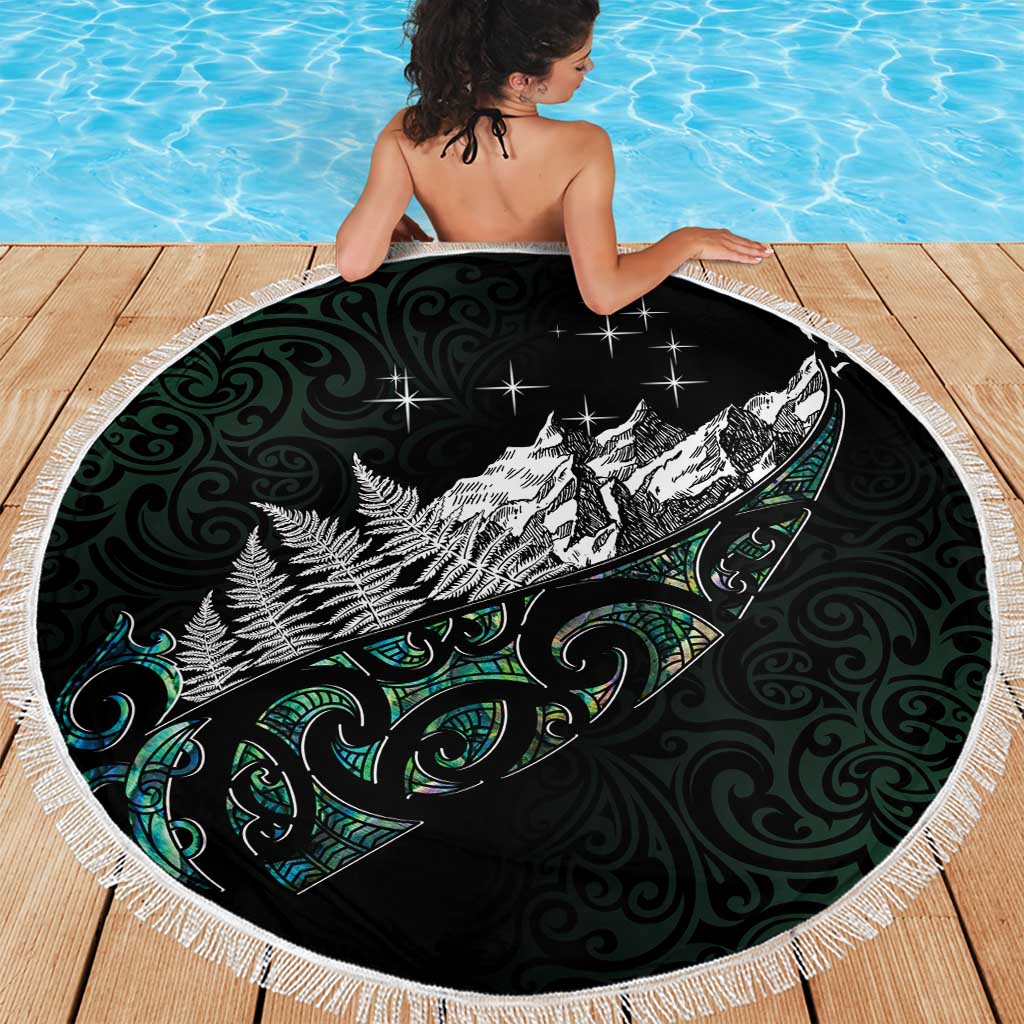 Maori Matariki Beach Blanket Landscape Styled Fern - Paua Shell