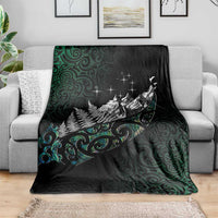 Maori Matariki Blanket Landscape Styled Fern - Paua Shell