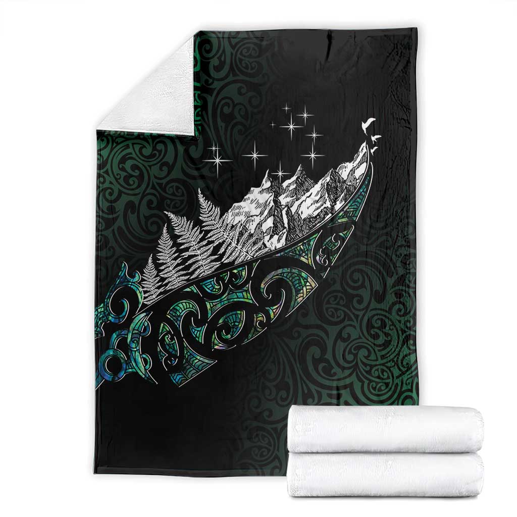 Maori Matariki Blanket Landscape Styled Fern - Paua Shell