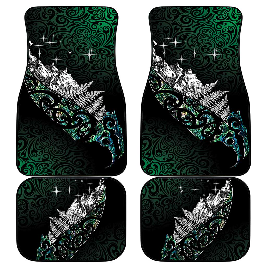 Maori Matariki Car Mats Landscape Styled Fern - Paua Shell LT7 - Polynesian Pride