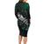 Maori Matariki Family Matching Long Sleeve Bodycon Dress and Hawaiian Shirt Landscape Styled Fern - Paua Shell
