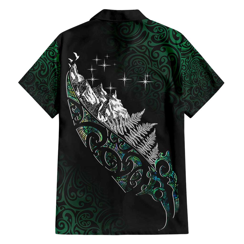Maori Matariki Family Matching Tank Maxi Dress and Hawaiian Shirt Landscape Styled Fern - Paua Shell