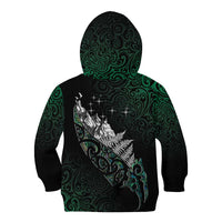 Maori Matariki Kid Hoodie Landscape Styled Fern - Paua Shell