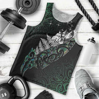Maori Matariki Men Tank Top Landscape Styled Fern - Paua Shell