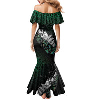 Maori Matariki Mermaid Dress Landscape Styled Fern - Paua Shell