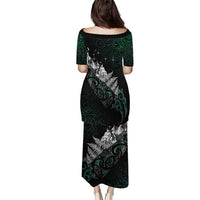 Maori Matariki Puletasi Landscape Styled Fern - Paua Shell