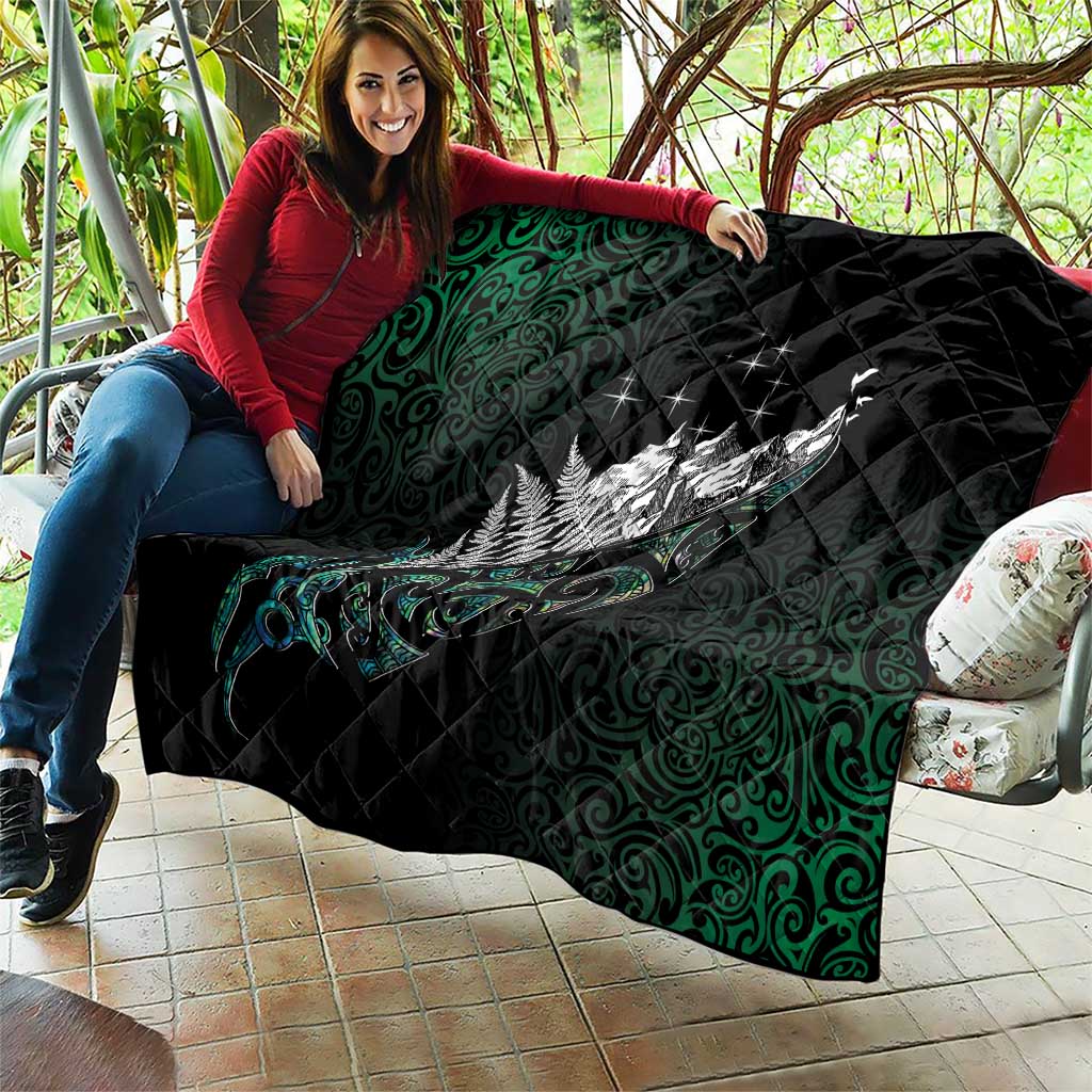 Maori Matariki Quilt Landscape Styled Fern - Paua Shell