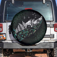 Maori Matariki Spare Tire Cover Landscape Styled Fern - Paua Shell LT7 Green - Polynesian Pride
