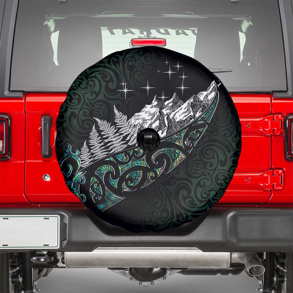 Maori Matariki Spare Tire Cover Landscape Styled Fern - Paua Shell LT7 - Polynesian Pride