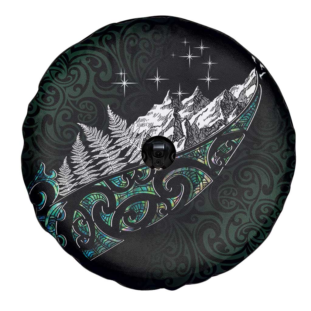 Maori Matariki Spare Tire Cover Landscape Styled Fern - Paua Shell LT7 - Polynesian Pride