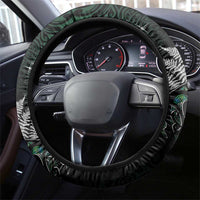 Maori Matariki Steering Wheel Cover Landscape Styled Fern - Paua Shell LT7 - Polynesian Pride