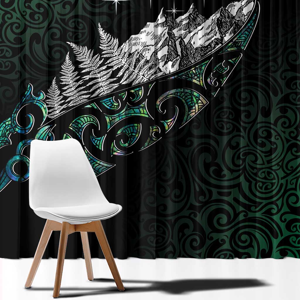 Maori Matariki Window Curtain Landscape Styled Fern - Paua Shell