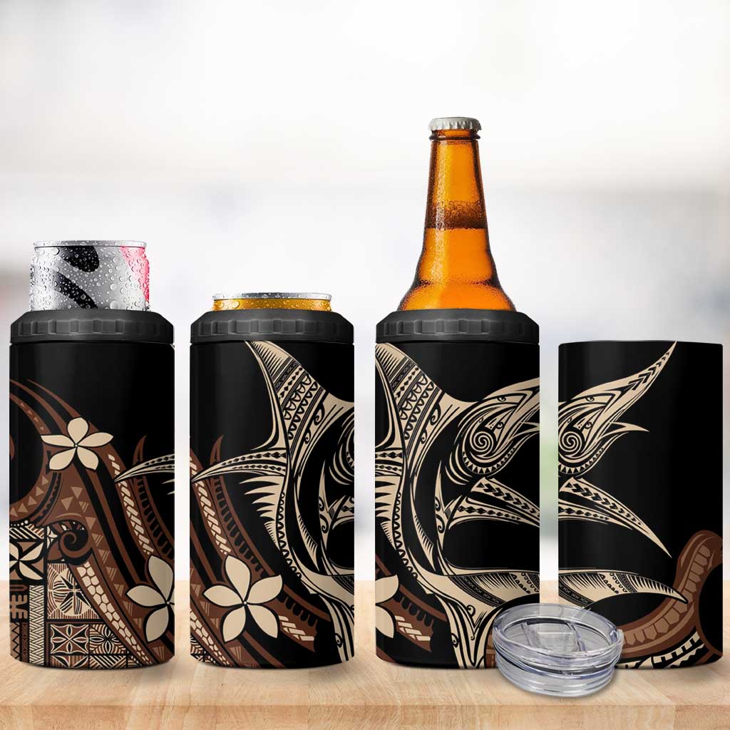 Samoa Manuia le Aso Tuto'atasi 4 in 1 Can Cooler Tumbler Siapo Mamanu Mix Tatau Marlin