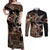 Samoa Manuia le Aso Tuto'atasi Couples Matching Off Shoulder Maxi Dress and Long Sleeve Button Shirt Siapo Mamanu Mix Tatau Marlin