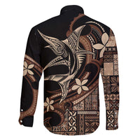 Samoa Manuia le Aso Tuto'atasi Family Matching Long Sleeve Bodycon Dress and Hawaiian Shirt Siapo Mamanu Mix Tatau Marlin