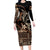Samoa Manuia le Aso Tuto'atasi Family Matching Long Sleeve Bodycon Dress and Hawaiian Shirt Siapo Mamanu Mix Tatau Marlin