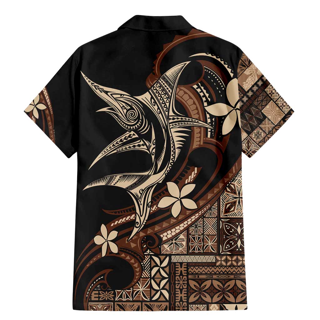 Samoa Manuia le Aso Tuto'atasi Family Matching Mermaid Dress and Hawaiian Shirt Siapo Mamanu Mix Tatau Marlin