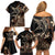 Samoa Manuia le Aso Tuto'atasi Family Matching Off Shoulder Short Dress and Hawaiian Shirt Siapo Mamanu Mix Tatau Marlin