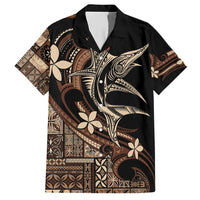 Samoa Manuia le Aso Tuto'atasi Family Matching Short Sleeve Bodycon Dress and Hawaiian Shirt Siapo Mamanu Mix Tatau Marlin