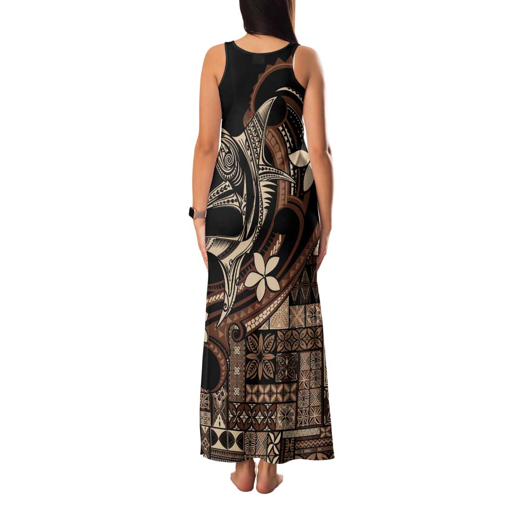 Samoa Manuia le Aso Tuto'atasi Family Matching Tank Maxi Dress and Hawaiian Shirt Siapo Mamanu Mix Tatau Marlin